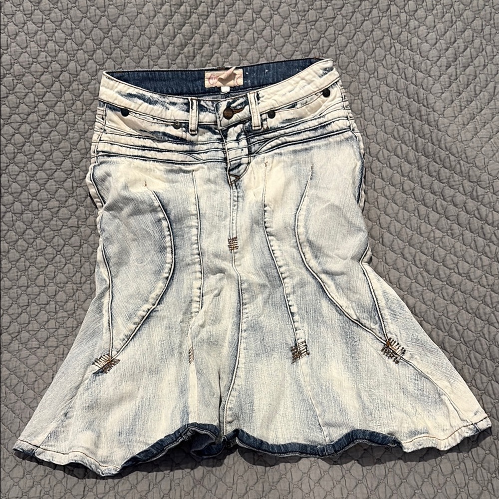 Candie's Light Blue A-Line Denim Skirt